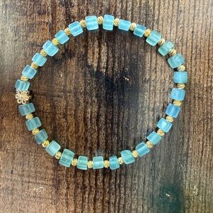NEW Natural type A Guatemalan Glacier Blue Jadeite Bracelet
